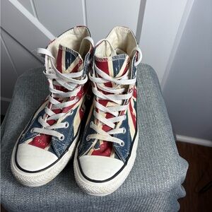 Y2K Converse Chuck Taylor Distressed  Red White Blue Womens Size 8; Men’s Size 6